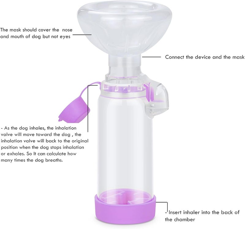 freespace Inhaler Aerosol Chamber for Dogs Inhaler Spacer for Giving Medicine to Your Pet-Helps Dog with Breathing & Delivering Medication Fits (for Dog) - Image 2